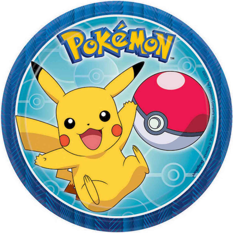 Pokemon 7 inch Round Paper Plates NPC 8 Pack