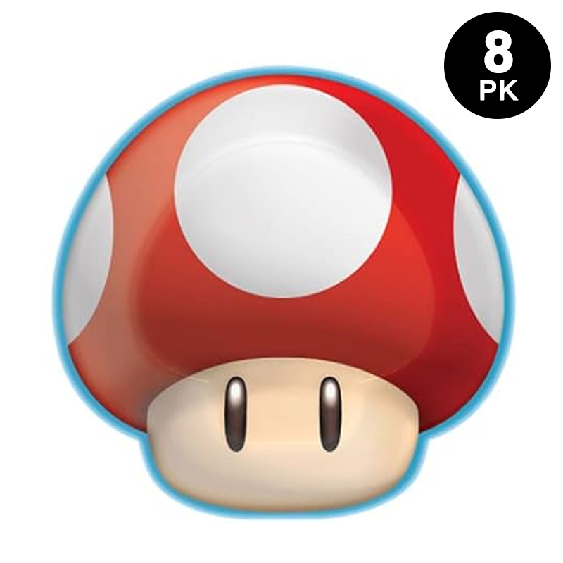 Super Mario Brothers Shaped 7 inch Paper Plates 8 Pack