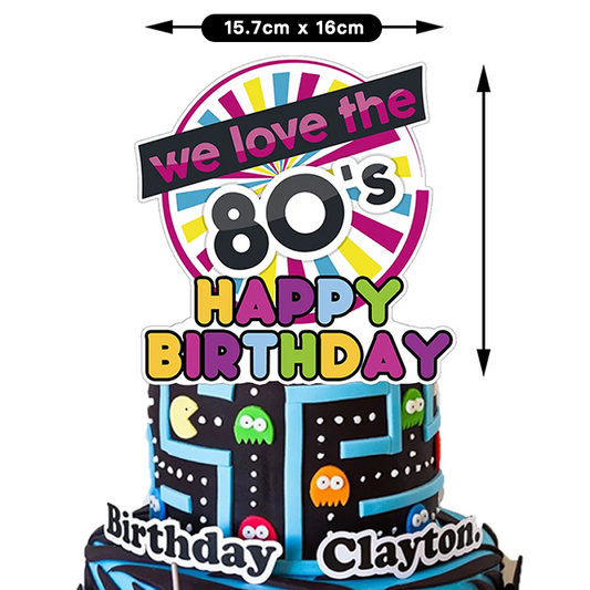 Back to The 80's Paper Cake Topper