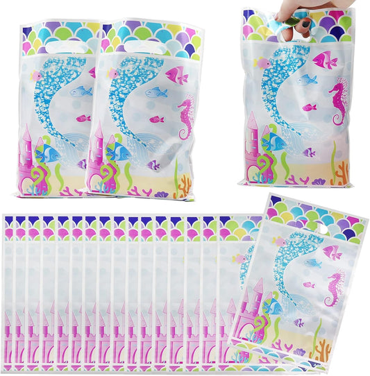 Mermaid Tail Under The Sea Gift Loot Bags Plastic 10 Pack