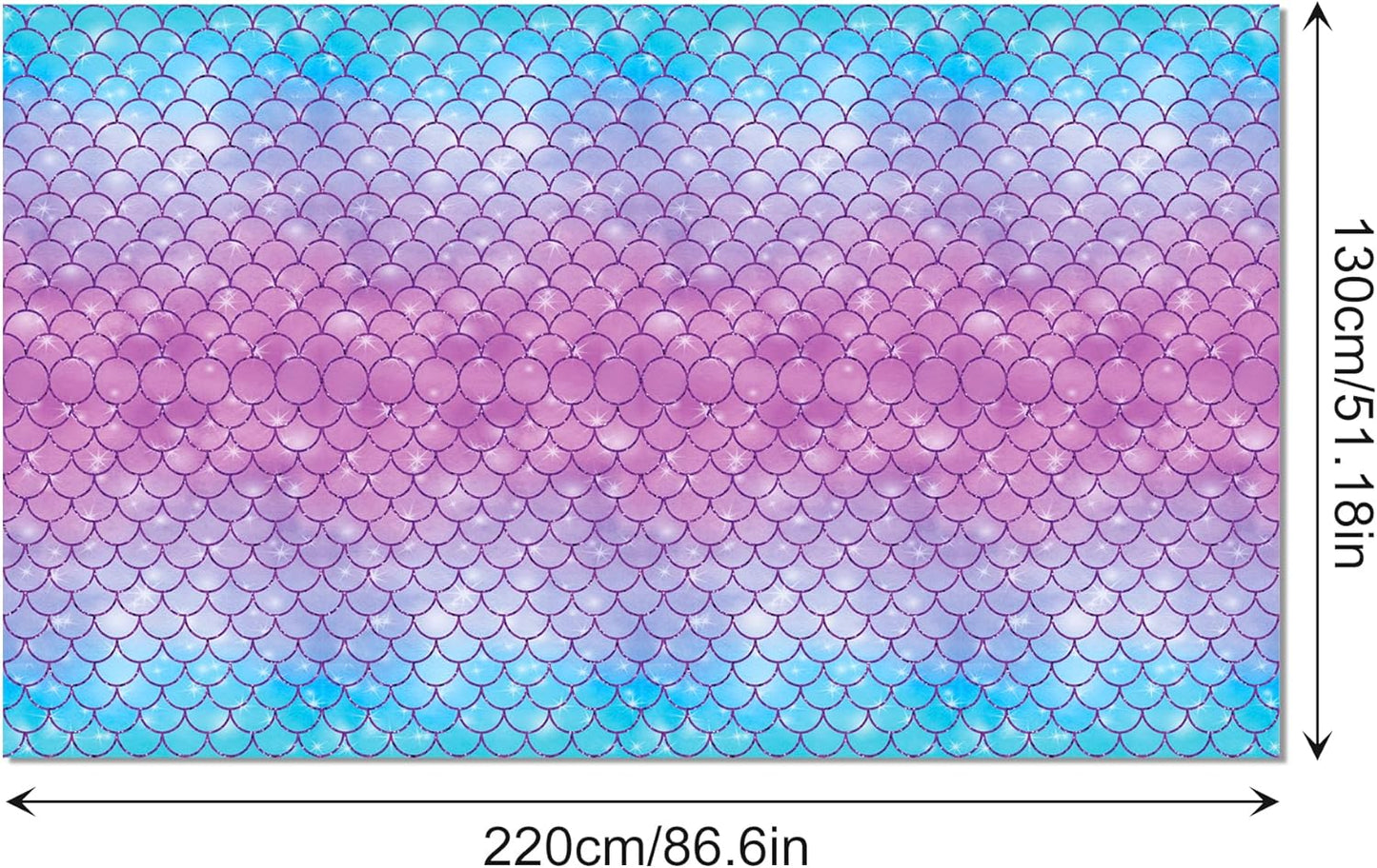 Mermaid Scales Tablecloth Plastic 220cm x 130cm