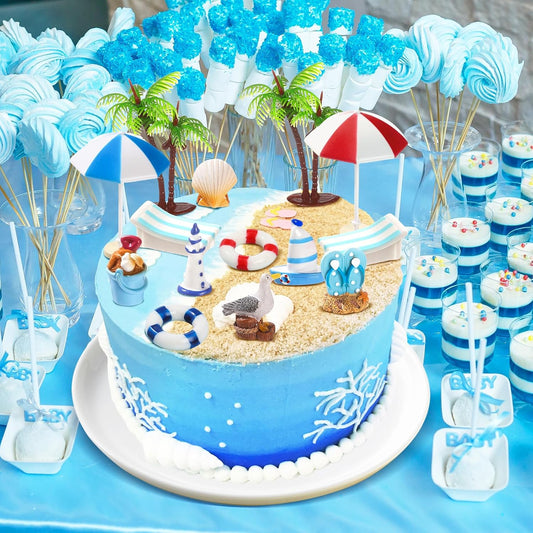 Summer Beach Swimming Theme Cake Decorating Set