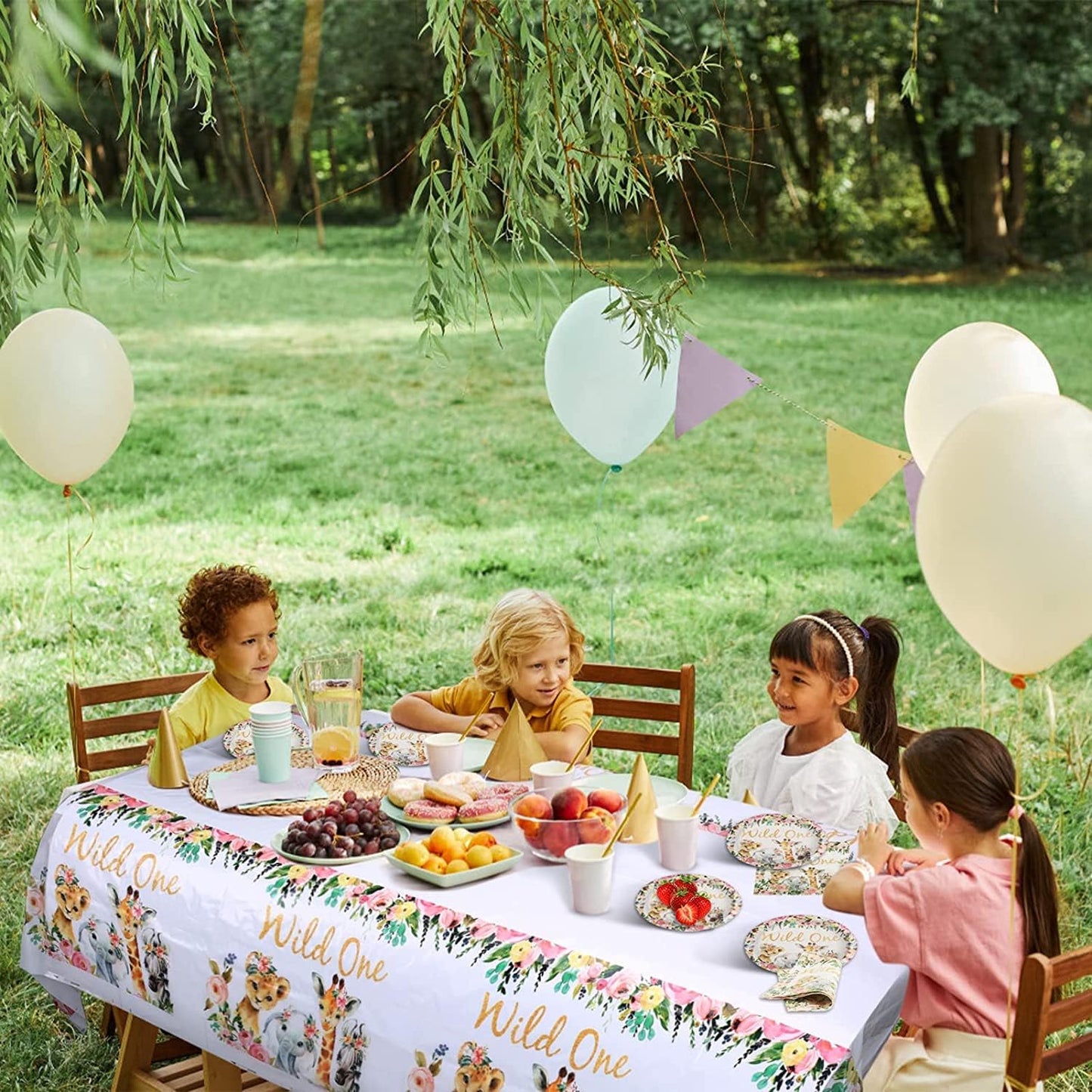 Wild One Jungle Table Cover Tablecloth Plastic 180x108cm