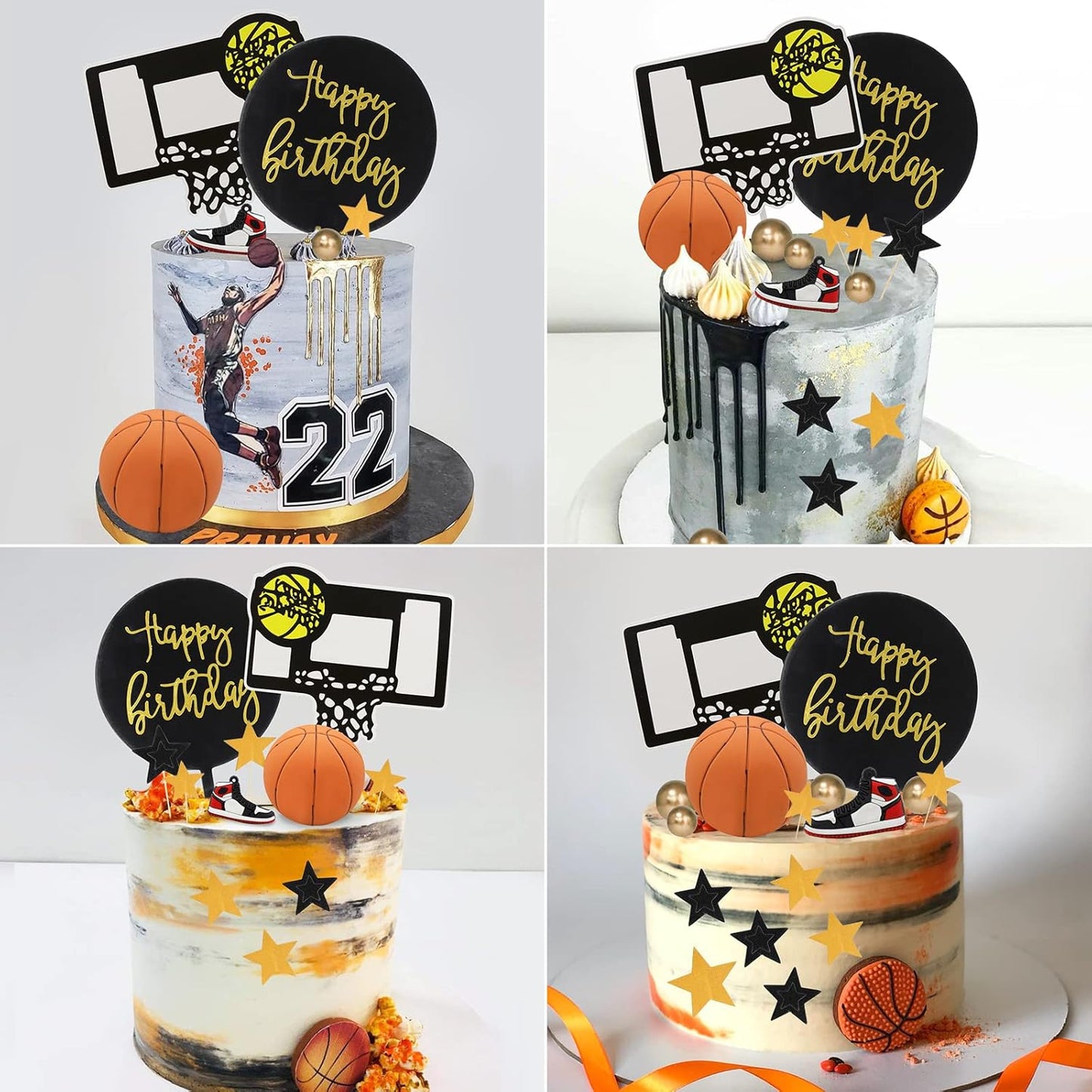 Basketball Theme Birthday Cake Topper Decorating Set 22pcs