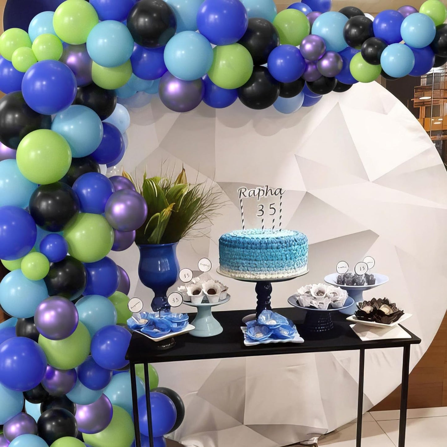 Chrome Purple Blue Green Balloon Garland Kit for Video Game Theme Party