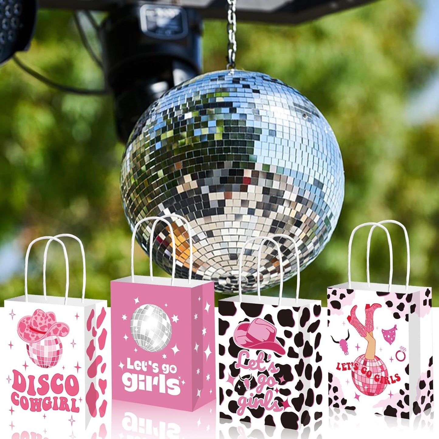 Disco CowGirl Paper Gift Bags with Handles (Pack of 12)