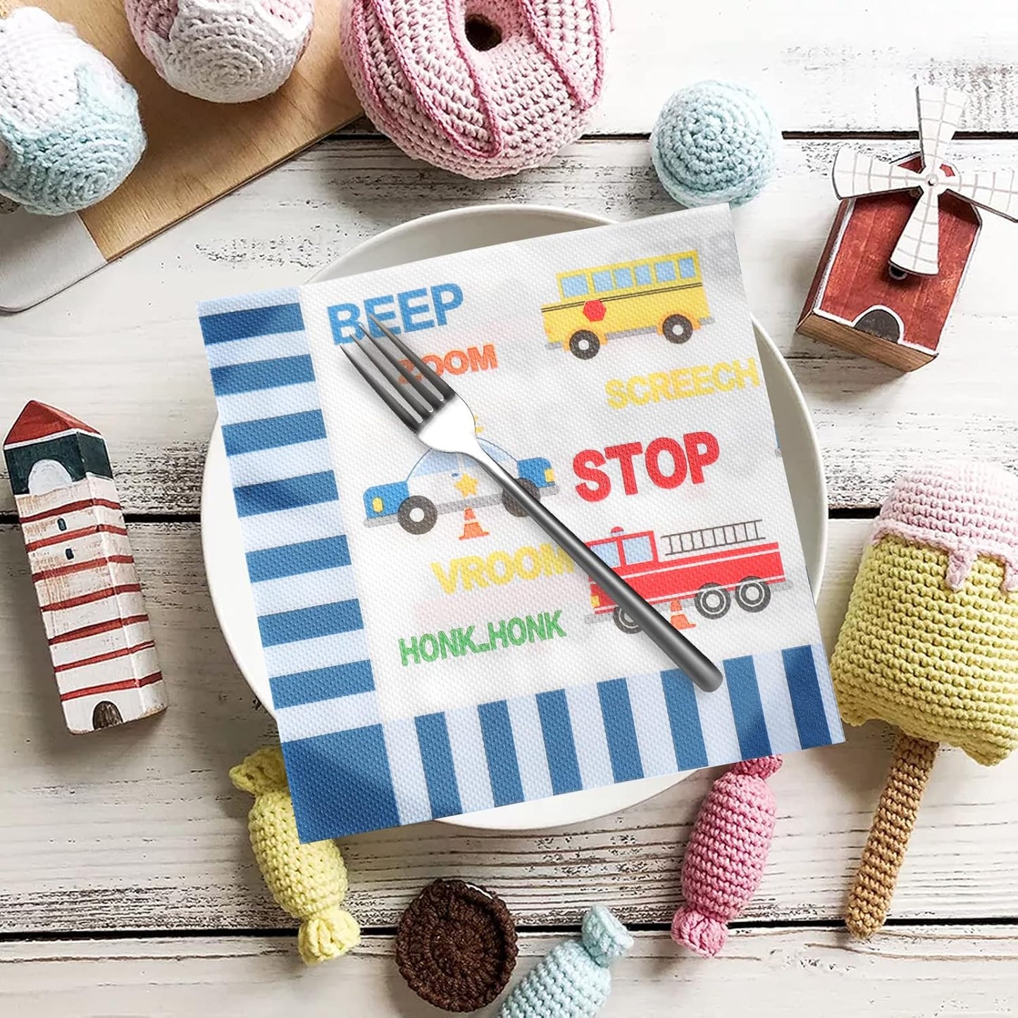 Construction Truck Theme Luncheon Napkins 20pk