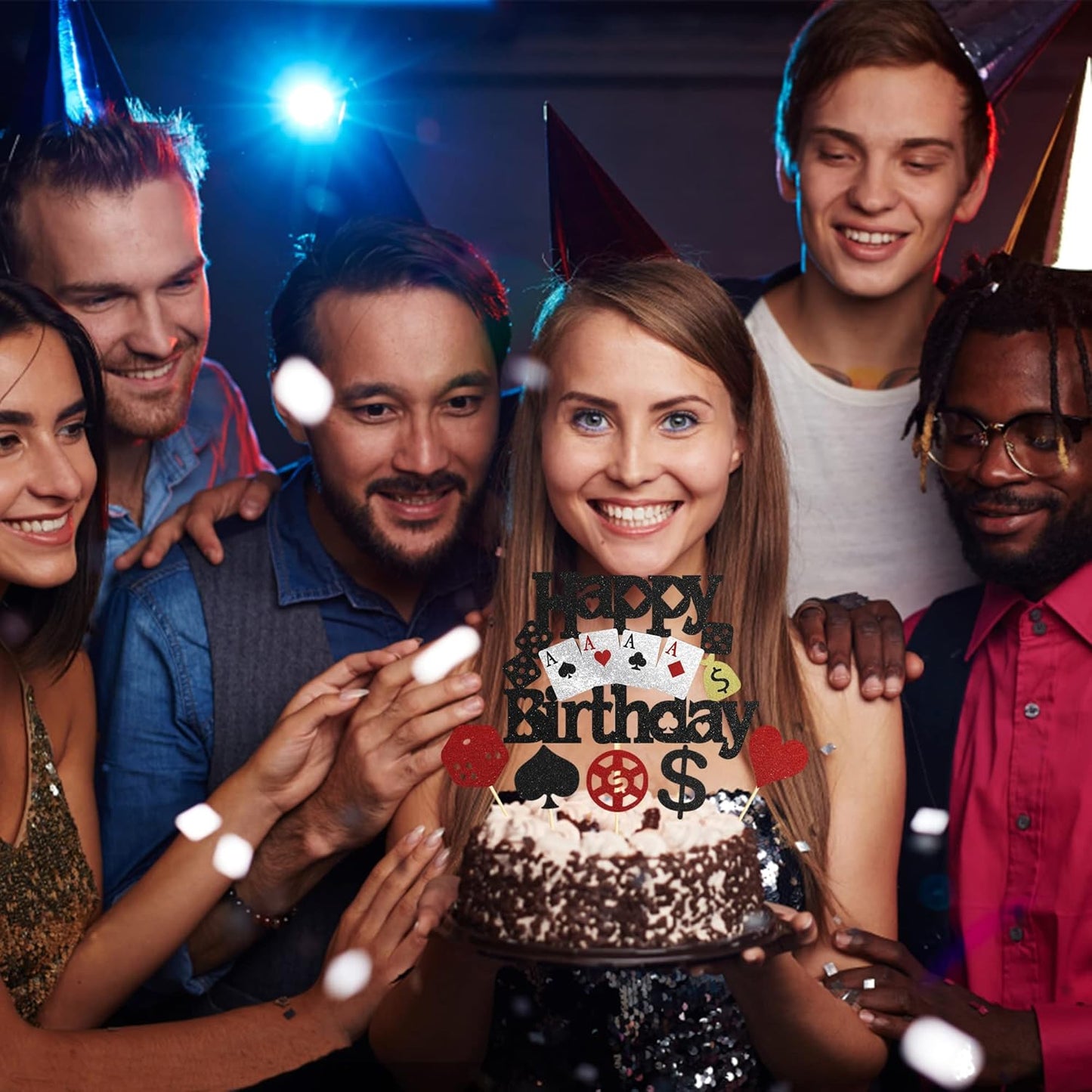 Casino Poker Theme Birthday Cake Topper