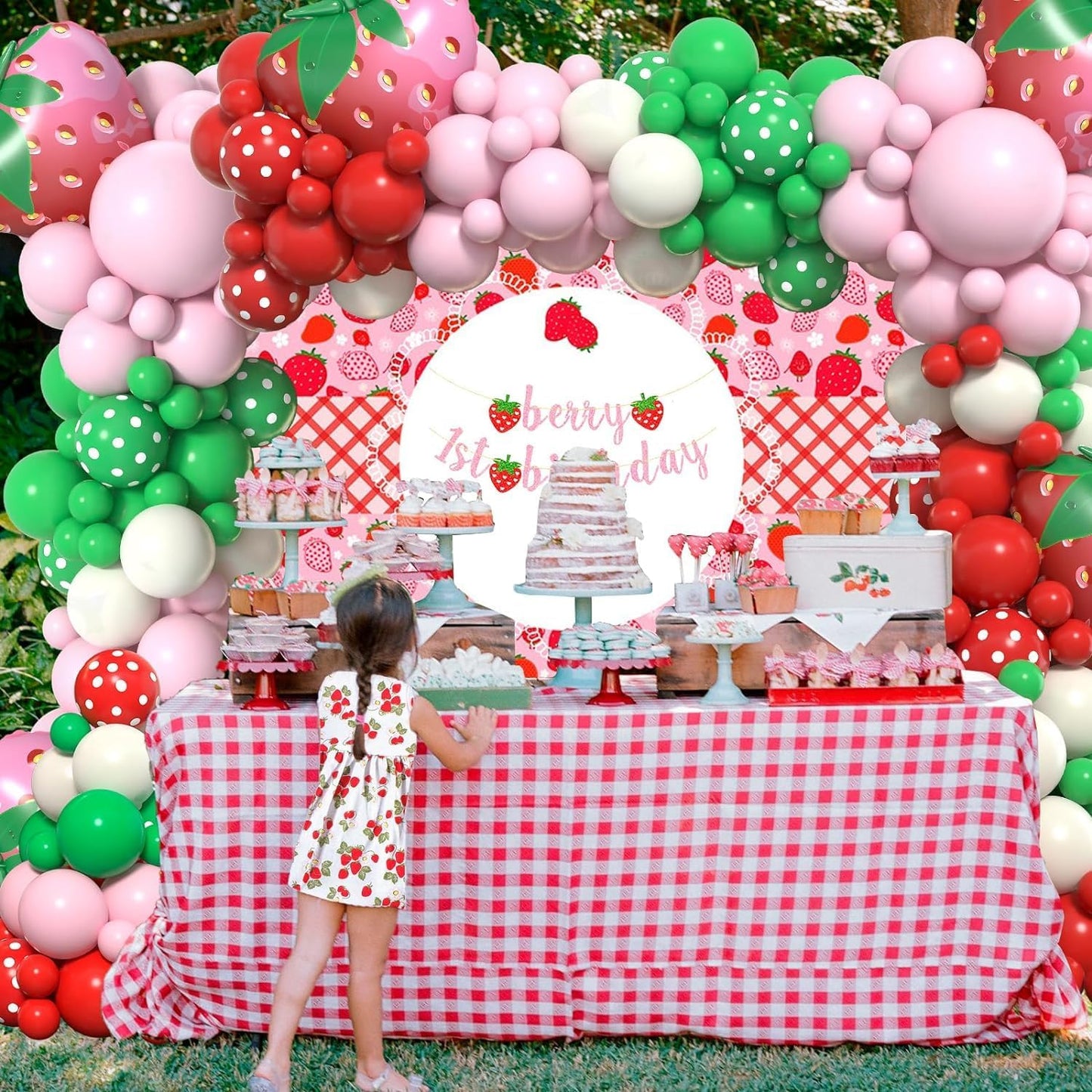 Strawberry Theme Balloon Garland Kit