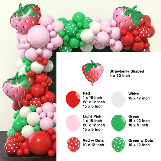 Strawberry Theme Balloon Garland Kit