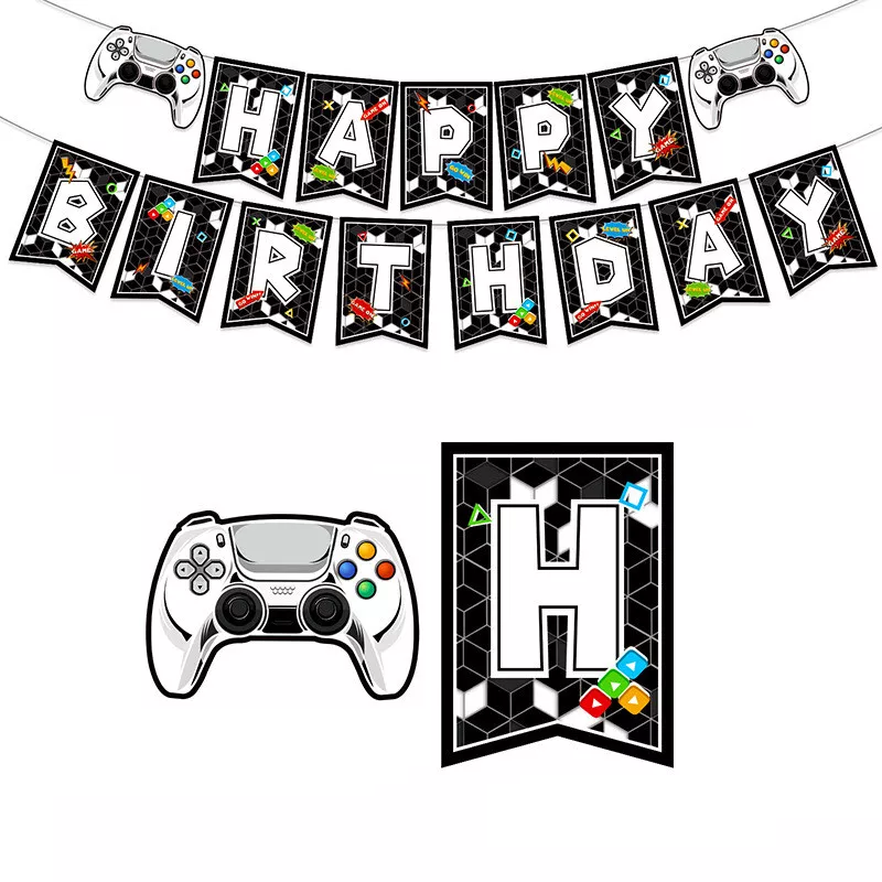 Video Gaming Theme Birthday Party Banner 2 Meter