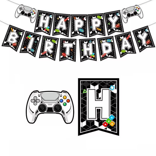 Video Gaming Theme Birthday Party Banner 2 Meter