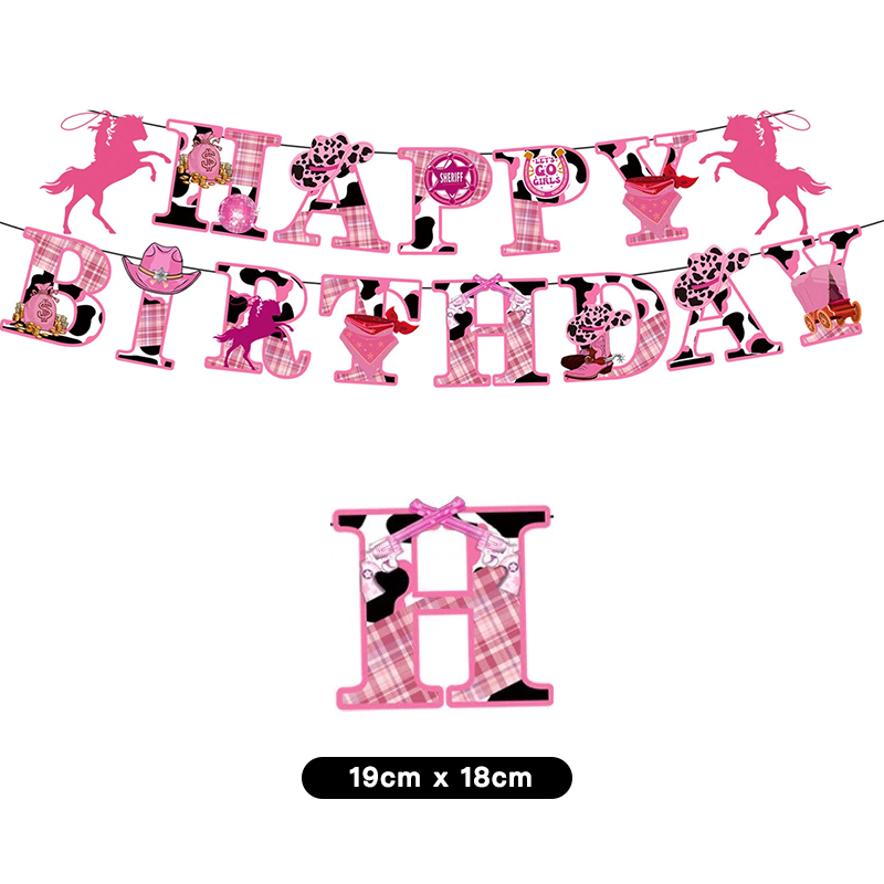 Wild West Cowgirl Theme Birthday Party Banner 2.5 Meter