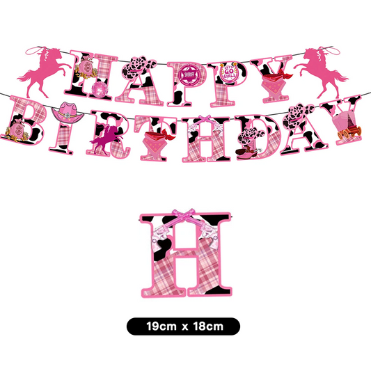 Wild West Cowgirl Theme Birthday Party Banner 2.5 Meter