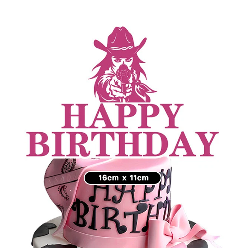 Wild West Cowgirl Theme Birthday Cake Topper