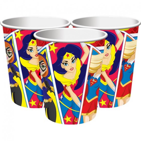 DC Superhero Girls 266ml 9oz Paper Cups 8 Pack
