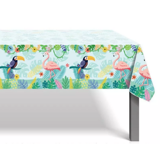 Hawaii Flamingo Theme Tablecloth Plastic 220cm x 130cm