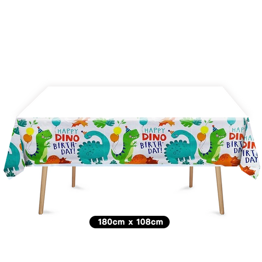 Cute Dinosaur Tablecloth Table Cover Plastic 180cm x 108cm