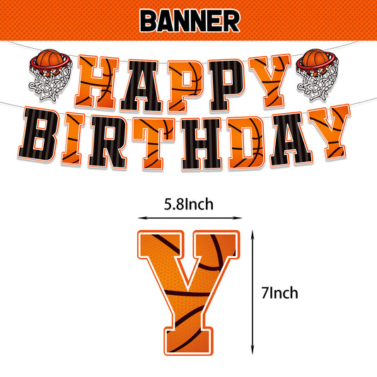Basketball Party Decorating Set | Birthday Banner Balloons Cake Cupcake Toppers