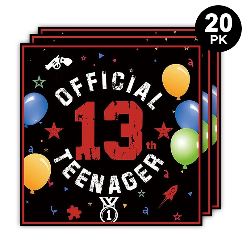 13th Birthday Official Teenager Luncheon Napkins 20 Pack