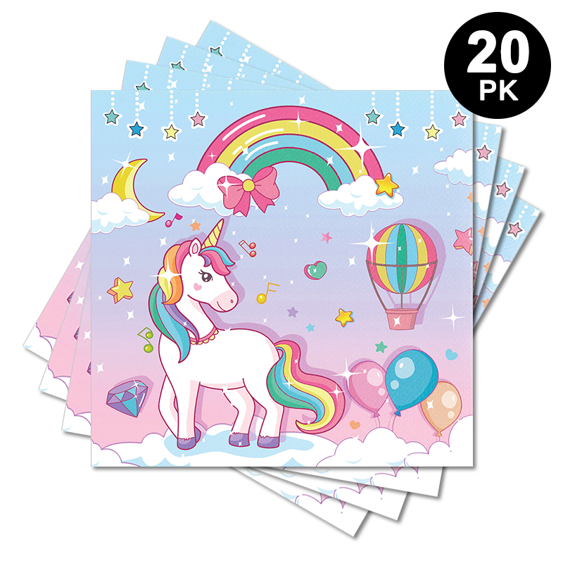 Rainbow Unicorn Luncheon Napkins 20 Pack