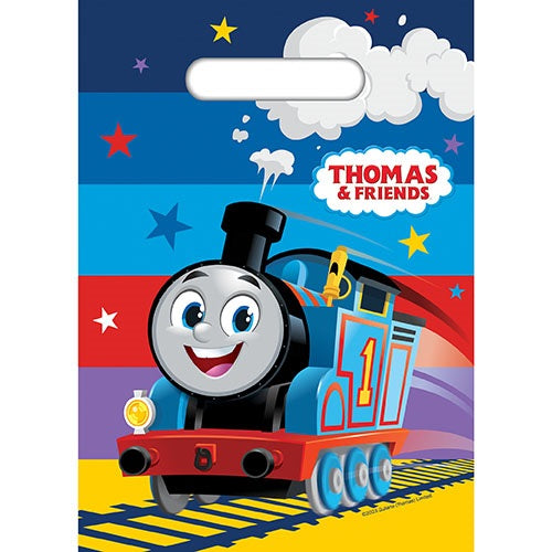 Thomas The Tank Engine Theme Plastic Gift Loot Bags 8 Pack