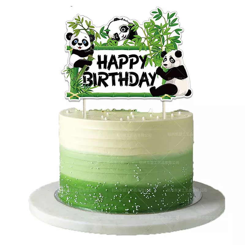 Panda Theme Birthday Cake Topper