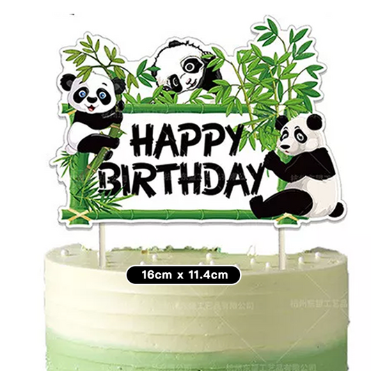 Panda Theme Birthday Party Decorating Set | Banner Balloons Cake Toppers Invitations