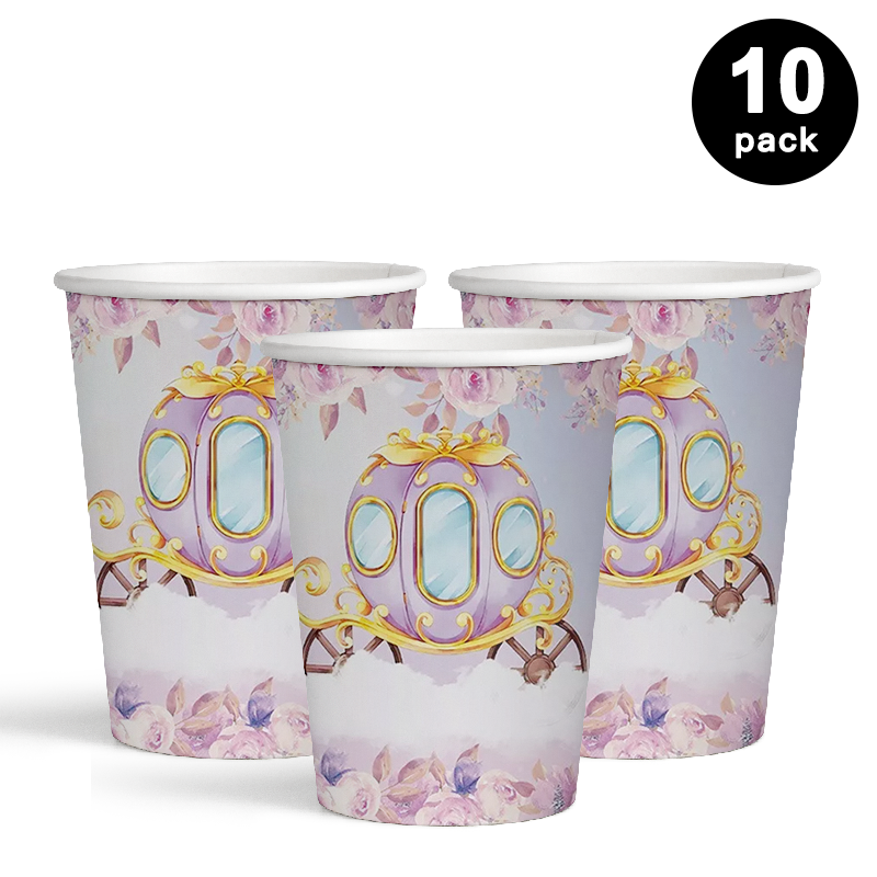 Princess Castle 250ml 8oz Paper Cups 10 Pack