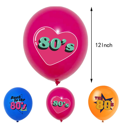 Back to The 80's Latex Balloons 18 Pack