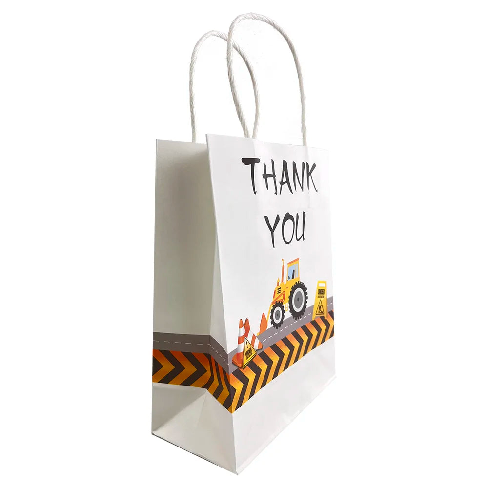 Construction Theme Party Paper Gift Bags 12 Pack