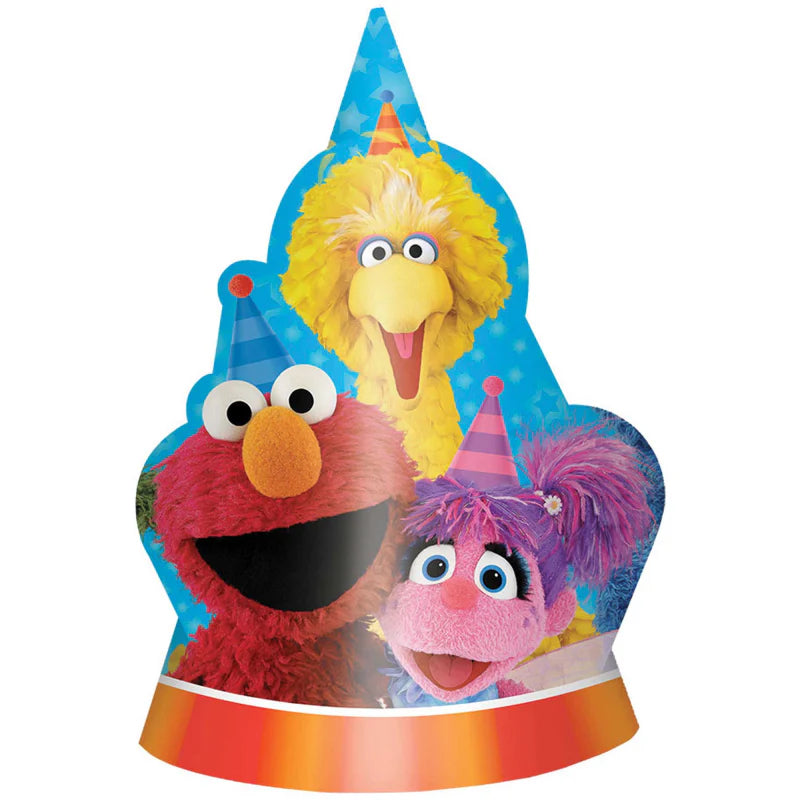 Sesame Street Birthday Party Coned Hats 8 Pack