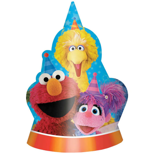 Sesame Street Birthday Party Coned Hats 8 Pack