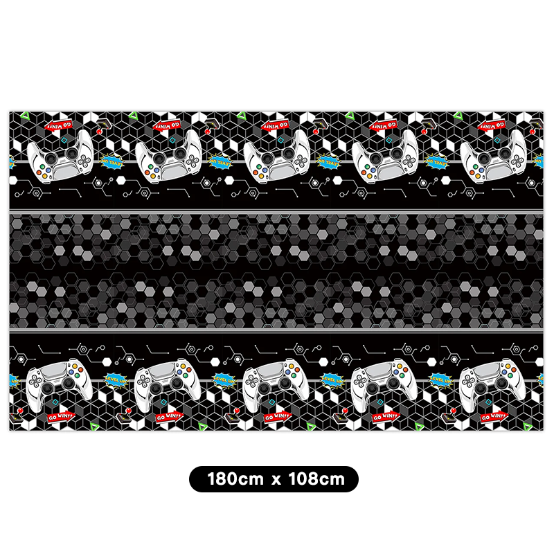 Video Gaming Tablecloth Plastic 180cm x 108cm