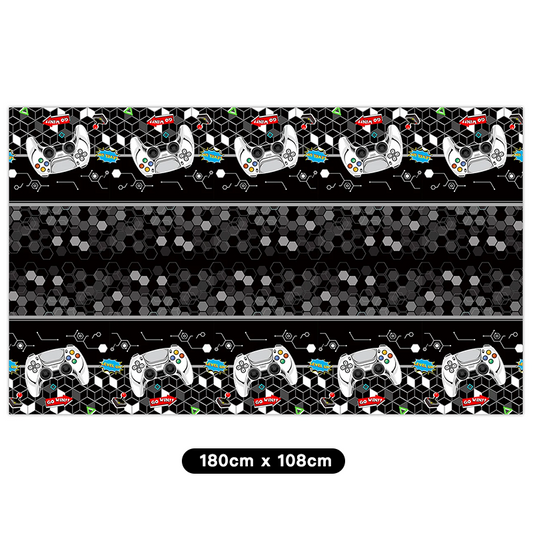 Video Gaming Tablecloth Plastic 180cm x 108cm