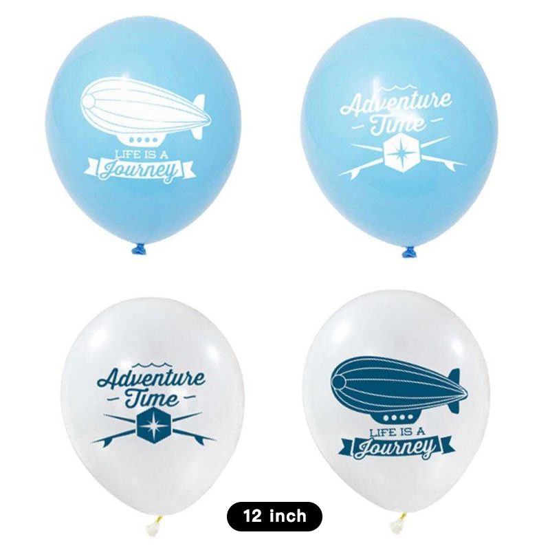 Around the World | The Adventure Begins Party Decorating Set | Banners Cake Toppers Latex Balloons