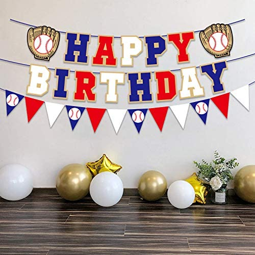 Baseball Theme Birthday Party Banner Pennant