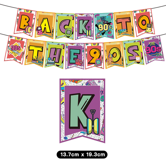 Back to The 90's Retro Birthday Party Banner