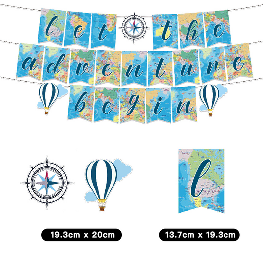 Around the World | The Adventure Begins Party Banner