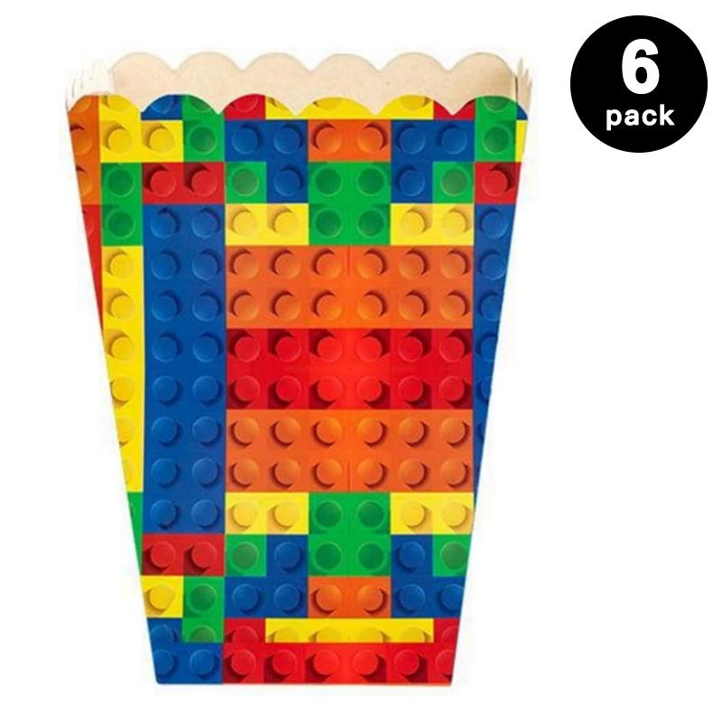Building Blocks Printed Popcorn Box 6 Pack