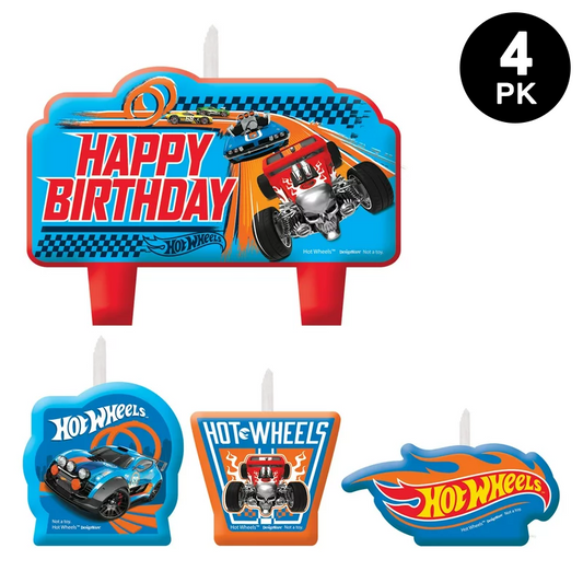 Hot Wheels Wild Racer Birthday Candle Set 4PK