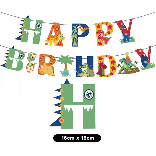 Cartoon Dinosaur Birthday Party Banner 2 Meter