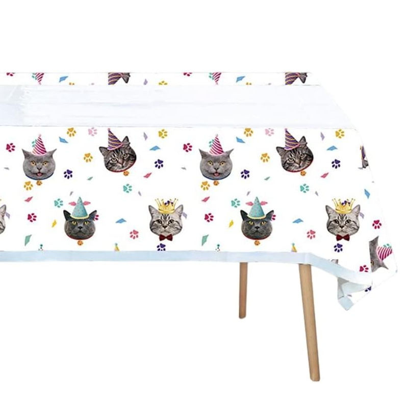 Cats and Kittens Table Cover Plastic 180cm x 108cm