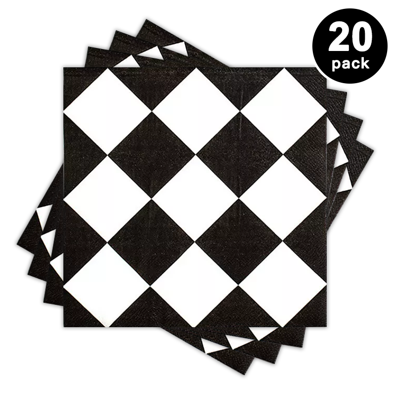 Checkered Print Luncheon Napkins 20 Pack