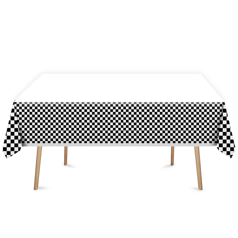 Checkered Print Table Cover Plastic 180cm x 108cm