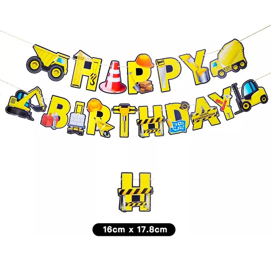 Construction Truck Birthday Party Banner 2.5 Meter