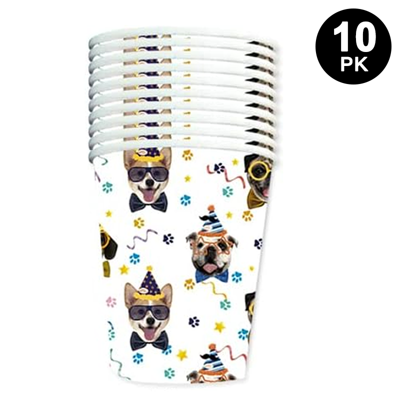 Pet Dog 266ml 9oz Paper Cups 10 Pack