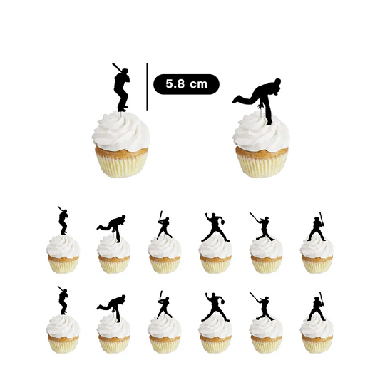 Baseball Theme Paper Cupcake Toppers 24 Pack