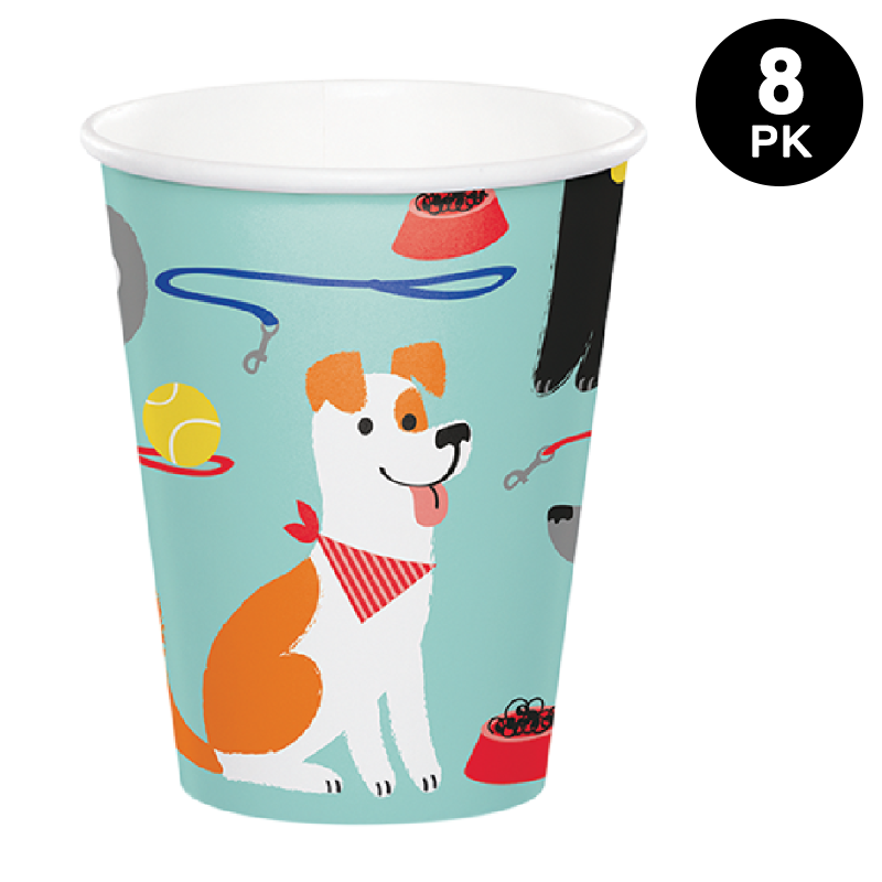 Pet Dog 266ml 9oz Paper Cups 8 Pack