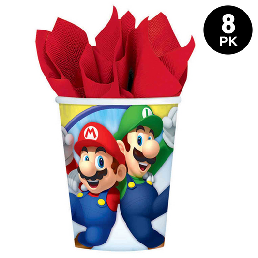 Super Mario Brothers 266ml 9oz Paper Cups 8PK